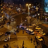 A taxistüntetés miatt lassan halad a forgalom a belvárosban