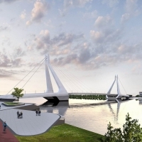 Az új budapesti Duna-híd tervpályázat munkáiból nyílt kiállítás